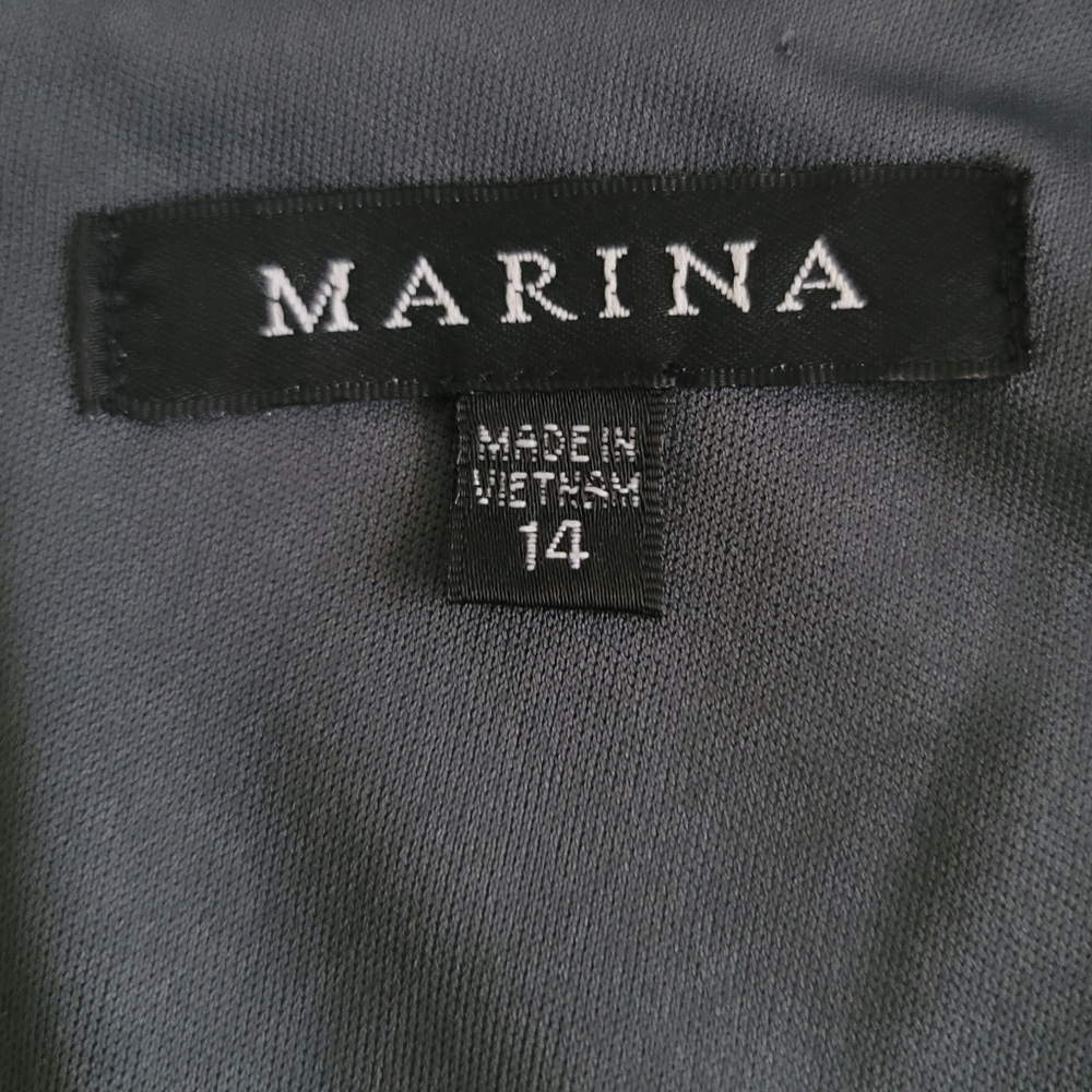 Marina Gunmetal Flutter Sleeve Sequined Formal Evening Dress, 14, Elegant, Party - Picture 12 of 14